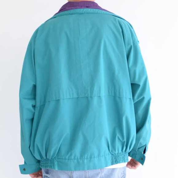 Vintage 90S Wear Green And Purple Utility Bomber Jacket - Picture 4 of 14
